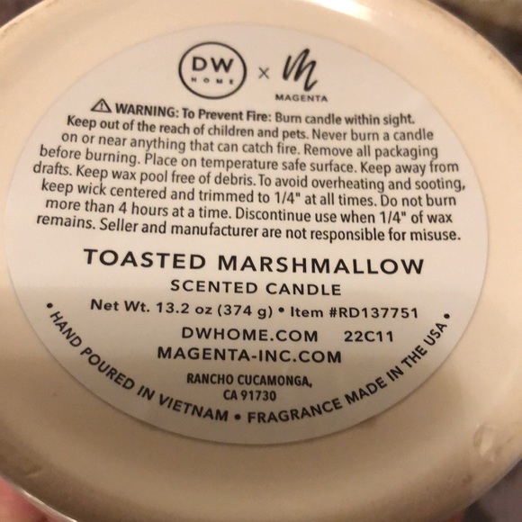 Rae Dunn SCARDY CAT toasted marshmallow scented candle - Picture 5 of 5